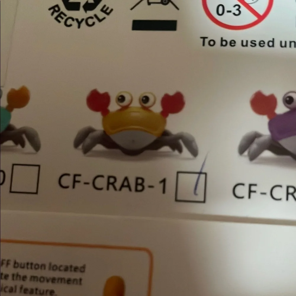 Colorful Crab Kids Toy NIB